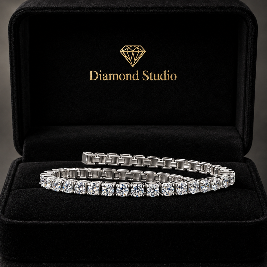 4.74 Carat Round Cut Diamond Bangle Bracelet VS1 D F White Gold 14k