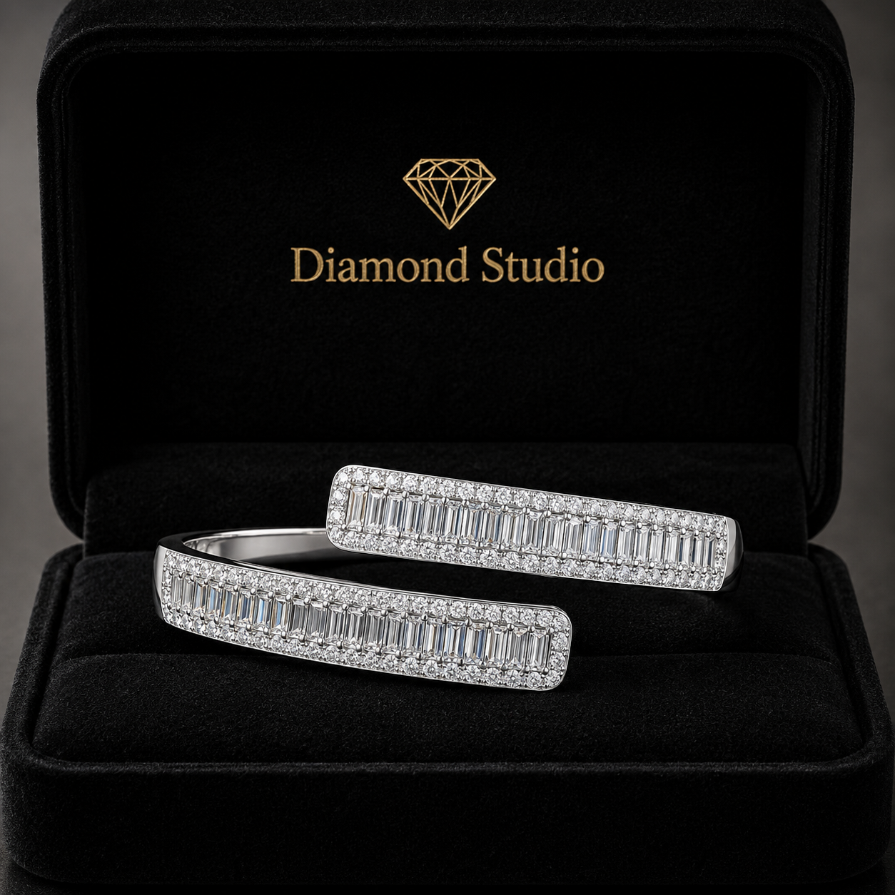 7.09 Carat Baguette Round Cut Diamond Bangle Bracelet VS1 D F White Gold 14k