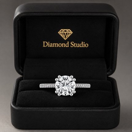 Ivy 3.05 ct Lab Grown Round Cut Classic 6 Prong Diamond Engagement Ring
