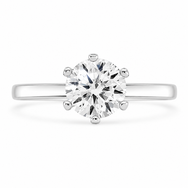 Olivia 3 ct Lab Grown Round Cut Classic 6 Prong Diamond Engagement Ring