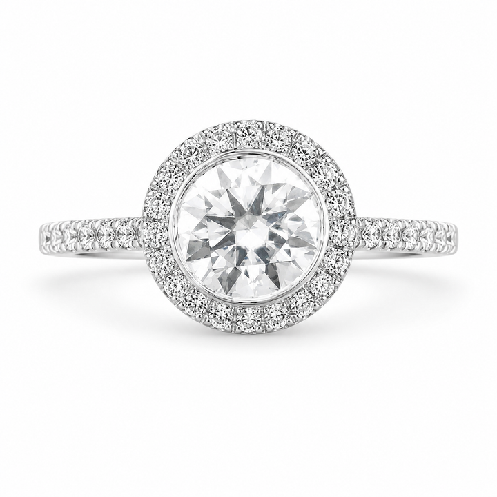 Maya  Lab Grown Round Cut Classic Pave Diamond Engagement Ring