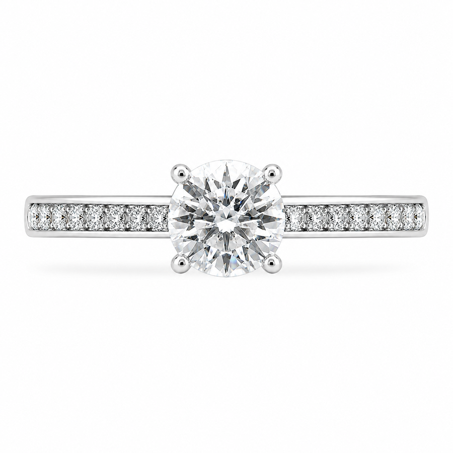 Emilia 1.78 ct Lab Grown Round Cut Channel Set Diamond Engagement Ring