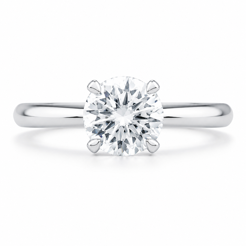 Isabella  Lab Grown Round Cut Classic 4 Prong Diamond Engagement Ring