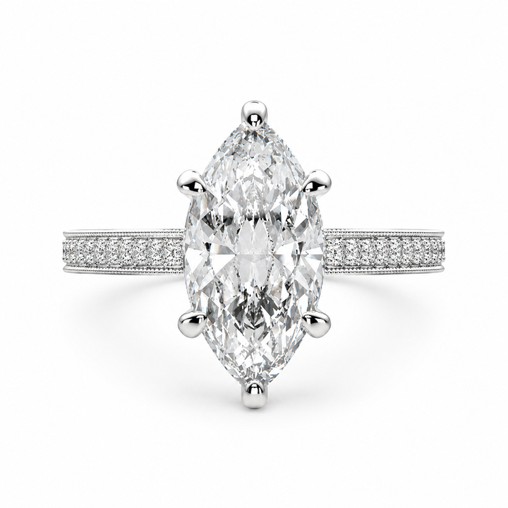 Martina 3.75 Carat Marquise Cut Pave Engagement Ring