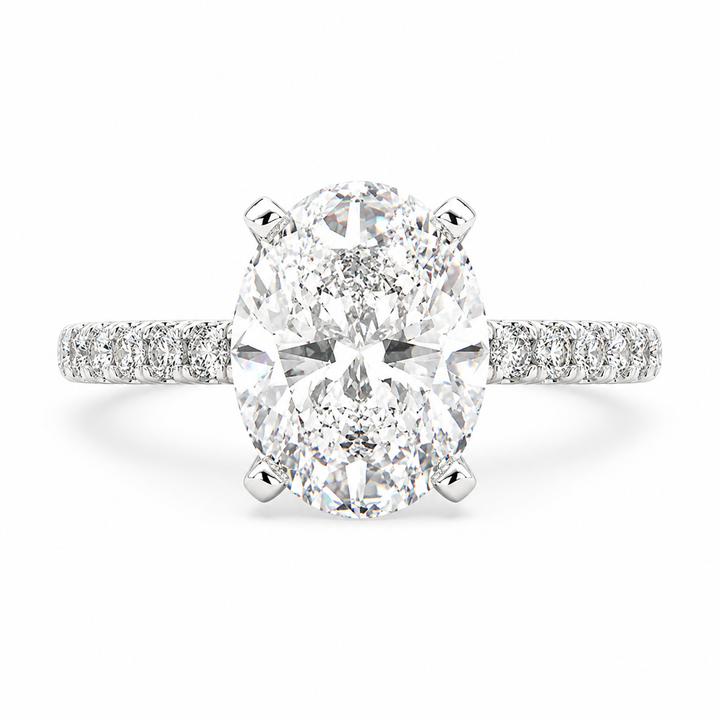 Ginevra 3.2 Carat Oval Cut Tapered Engagement Ring — product image