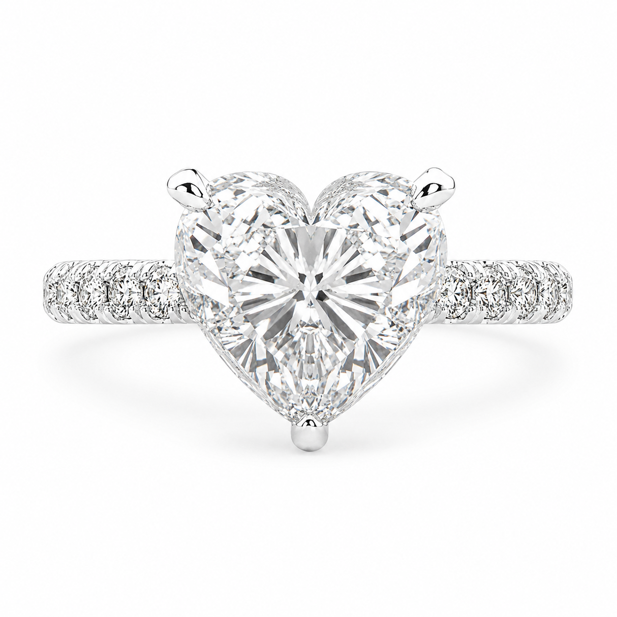 Ginevra 3.2 Carat Heart Cut Tapered Engagement Ring