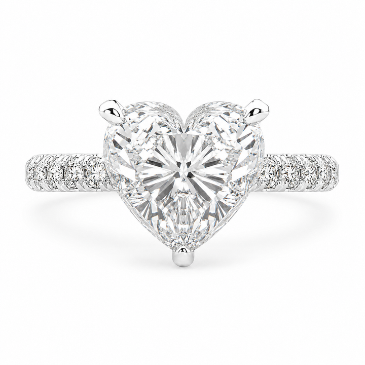 Ginevra 3.2 Carat Heart Cut Tapered Engagement Ring