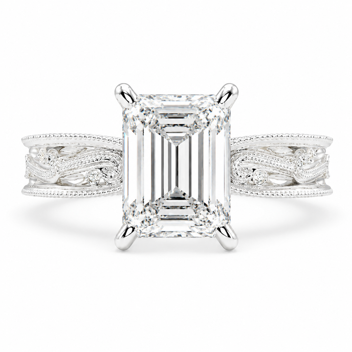 VS1 D Lab Grown Diamond Solitaire Radiant Ring