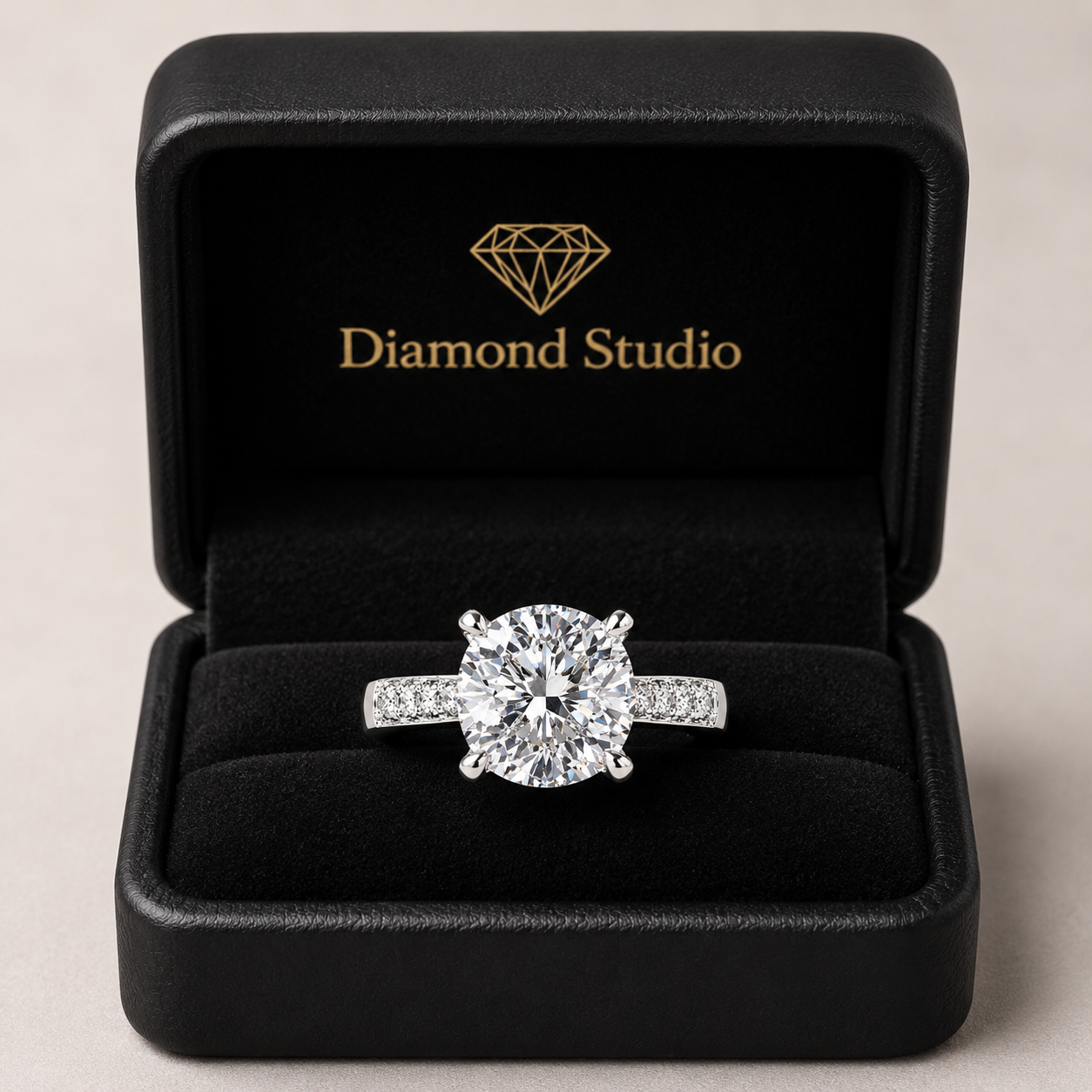 Federica 2.4 Carat Cushion Cut 4 Prong Engagement Ring