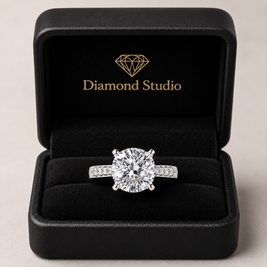 Federica 2.4 Carat Cushion Cut 4 Prong Engagement Ring