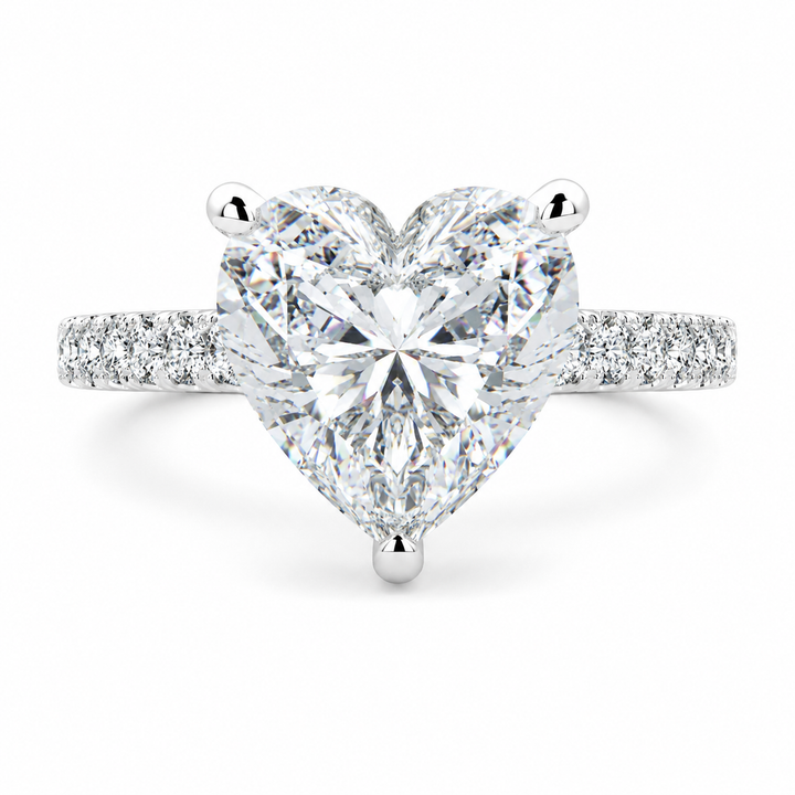 Karina 2.3 Carat Heart Cut Pave 6 Prong Engagement Ring