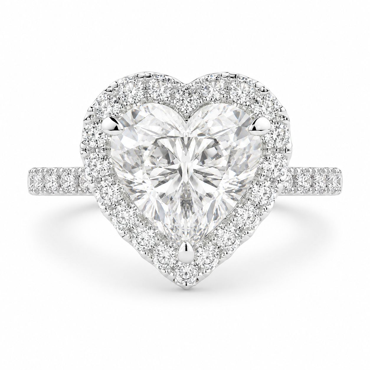 Isadora 3.4 Carat Heart Cut Halo Pave Engagement Ring