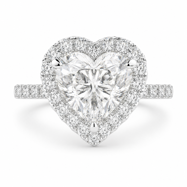 Isadora 3.4 Carat Heart Cut Halo Pave Engagement Ring