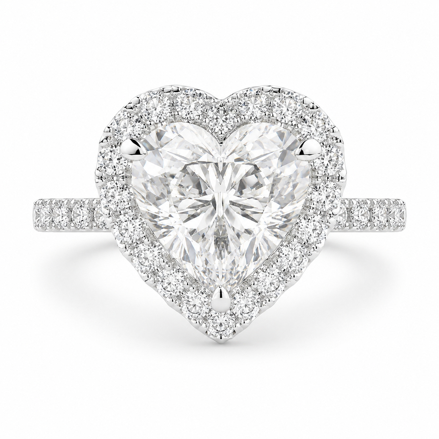 Isadora 3.4 Carat Heart Cut Halo Pave Engagement Ring