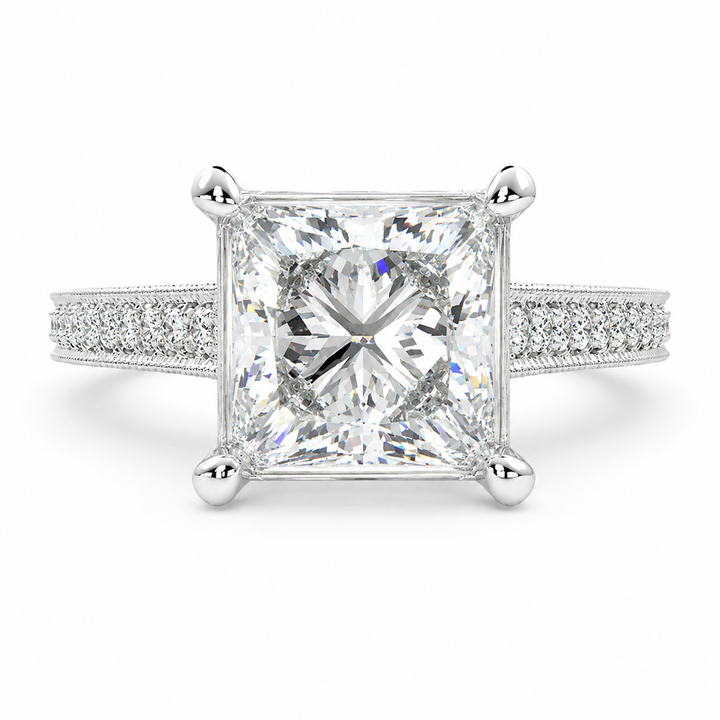 Martina 4.75 Carat Princess Cut Pave Engagement Ring