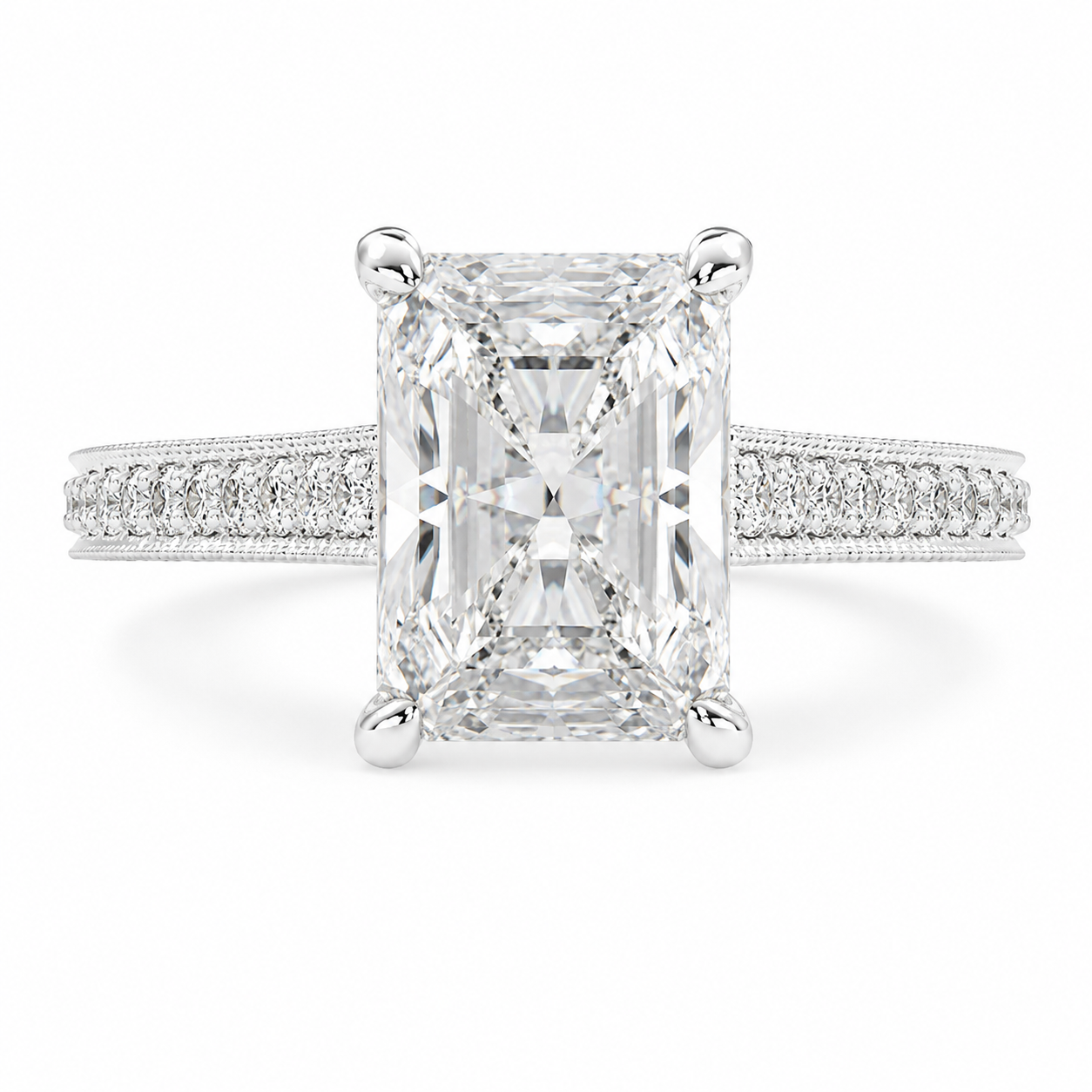 Martina 3.75 Carat Radiant Cut Pave Engagement Ring