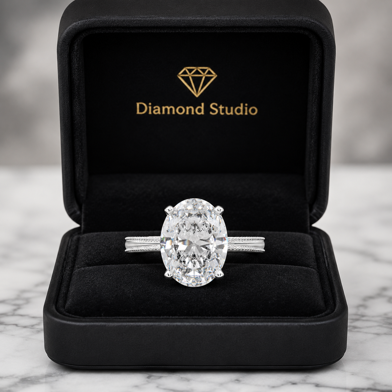 Camilla 3 Carat Oval Cut Solitaire Engagement Ring