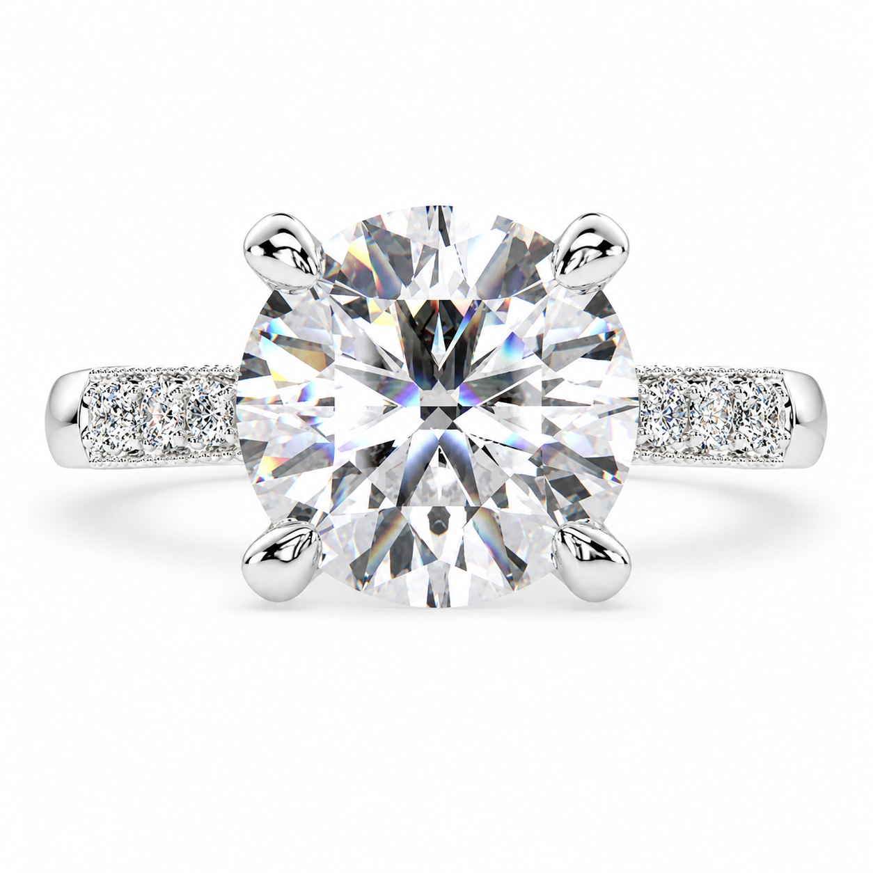 Federica 3.4 Carat Round Cut 4 Prong Engagement Ring