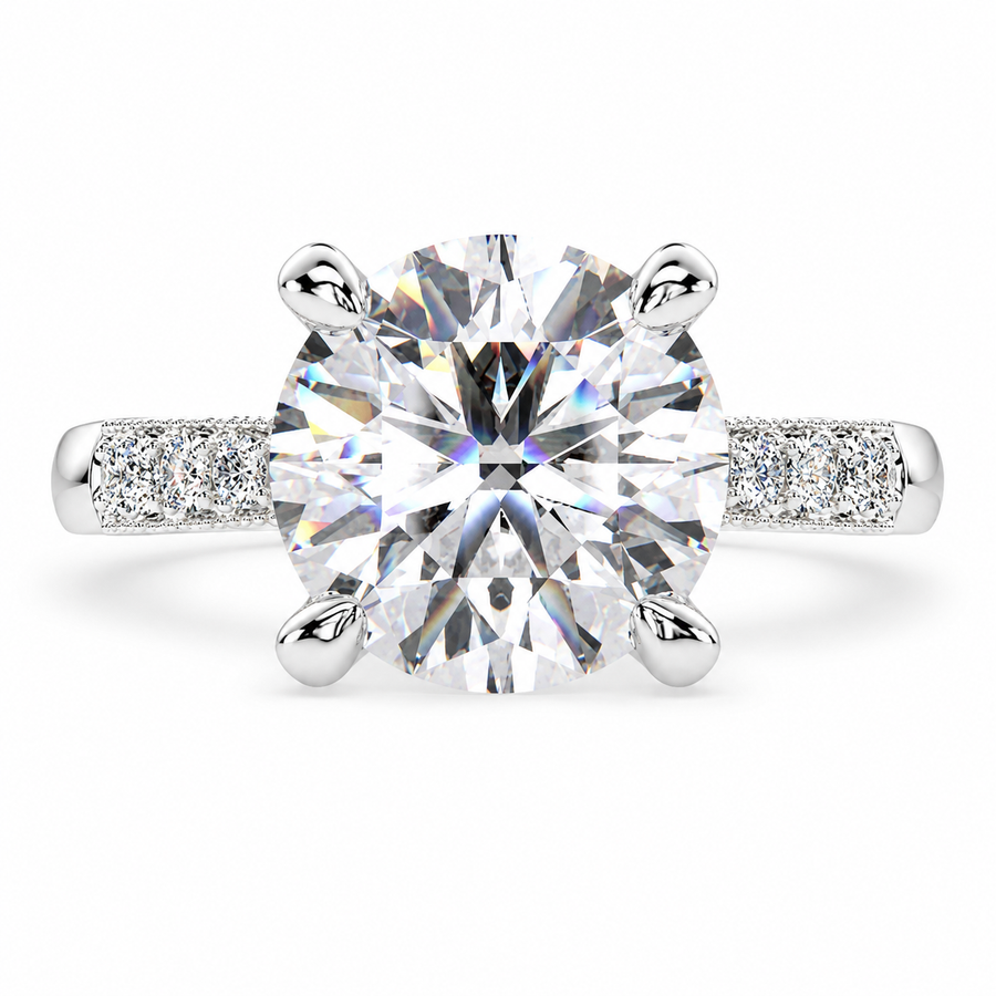 Federica 3.4 Carat Round Cut 4 Prong Engagement Ring