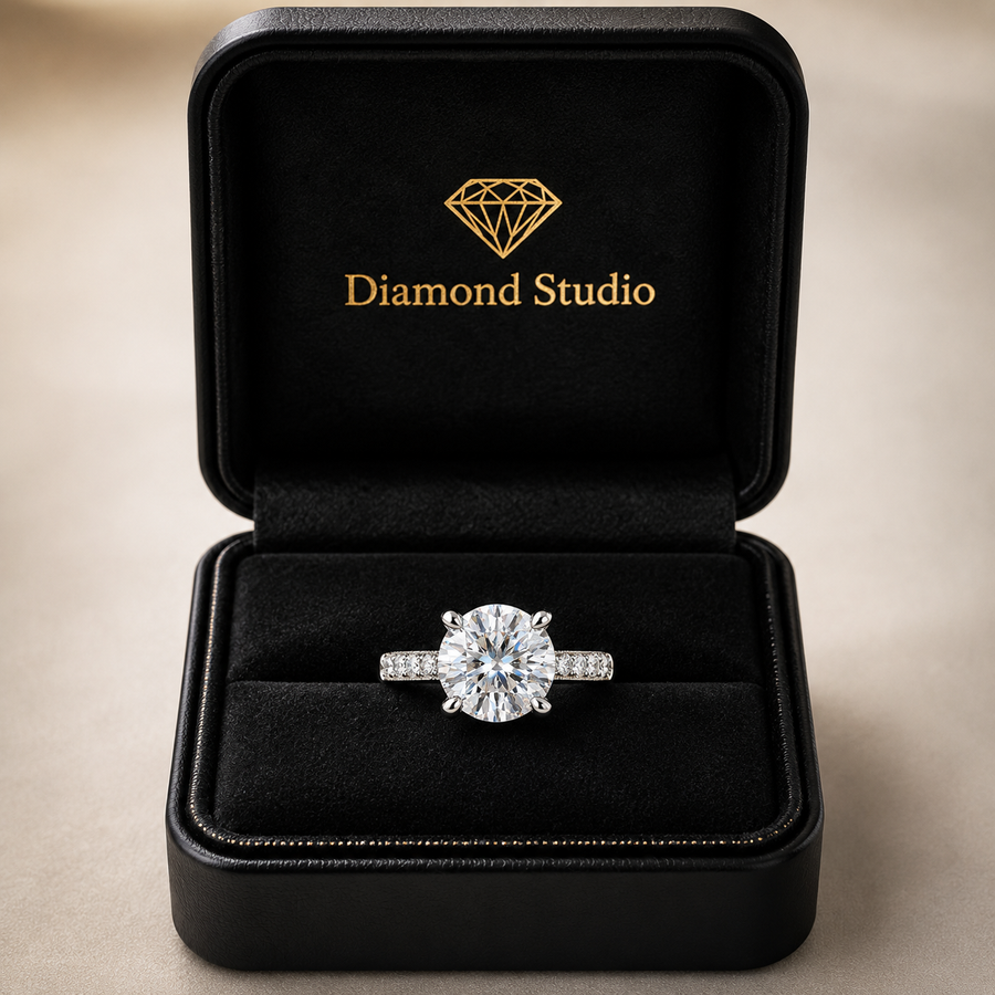 Federica 3.4 Carat Round Cut 4 Prong Engagement Ring