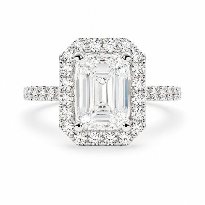 Isadora 2.4 Carat Radiant Cut Halo Pave Engagement Ring