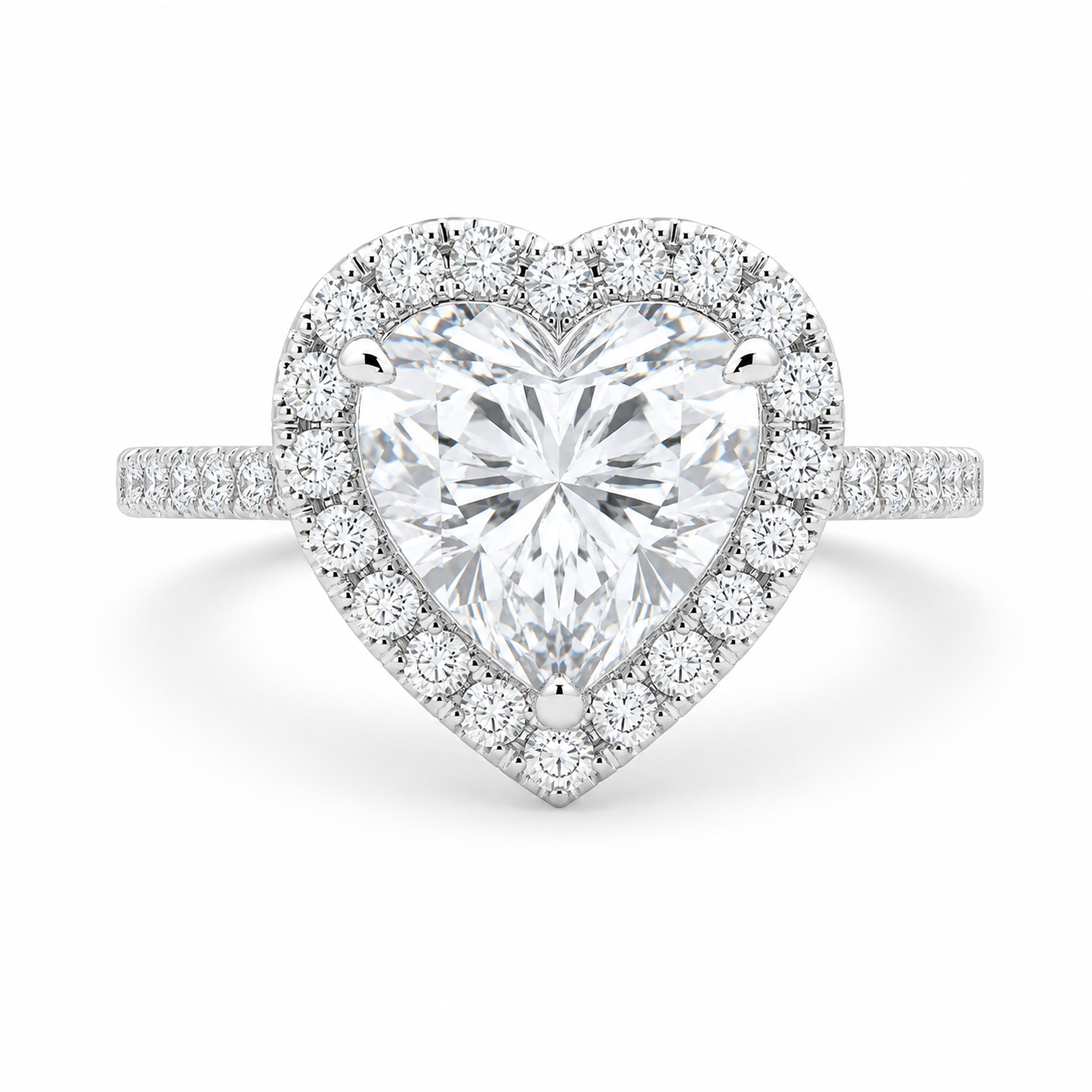 Bianca 2.5 Carat Heart Cut Halo Pave Engagement Ring