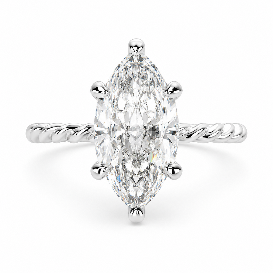 Renata 1 Carat Marquise Cut Solitaire Rope Engagement Ring