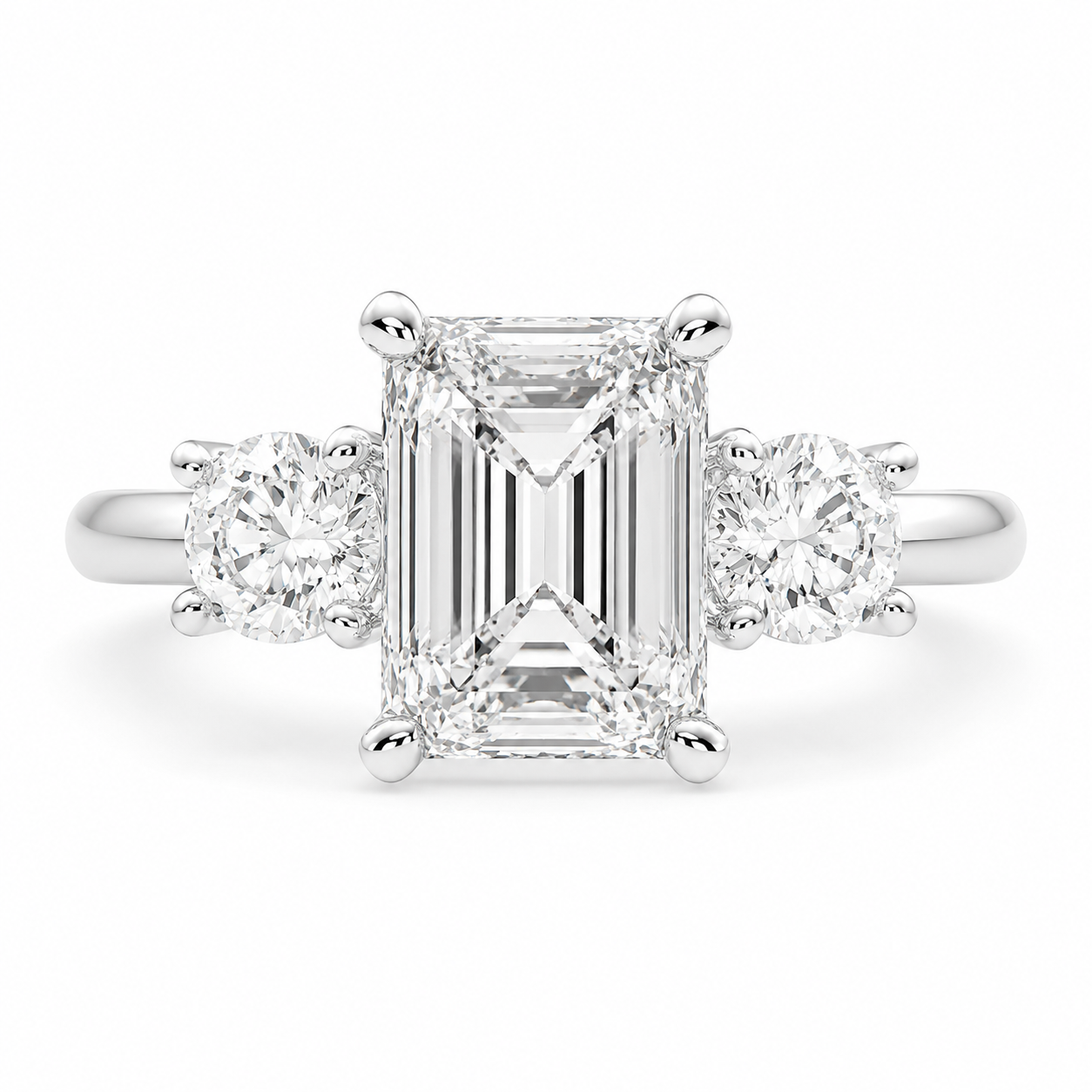 Hana 1.2 Carat Radiant Cut 3 Stone Engagement Ring