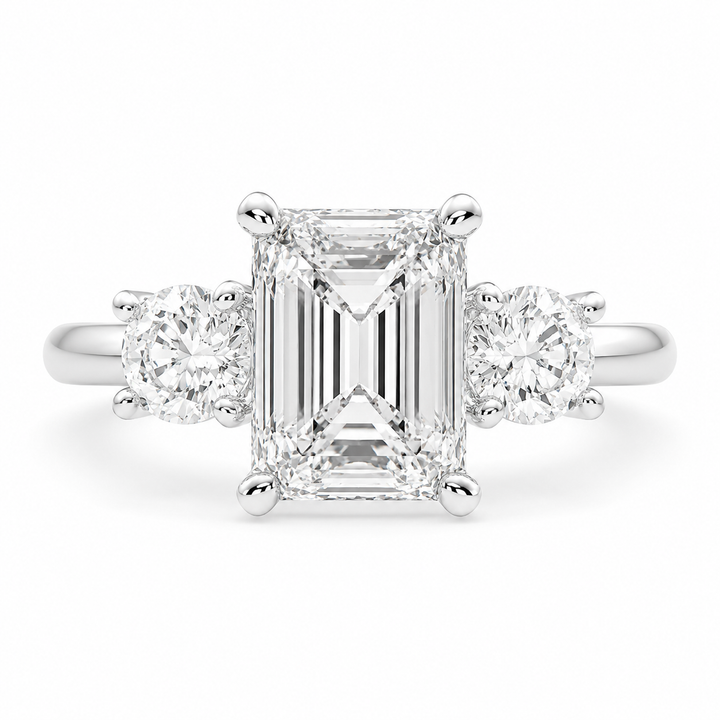 Hana 1.2 Carat Radiant Cut 3 Stone Engagement Ring