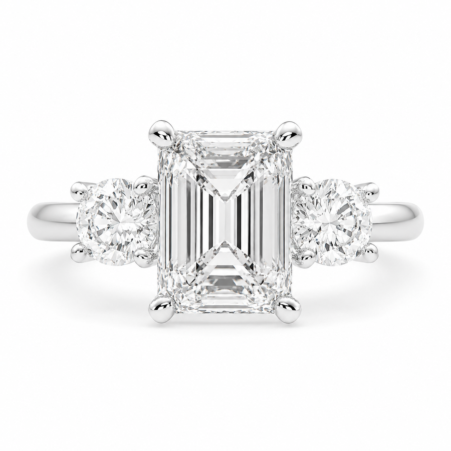Hana 1.2 Carat Radiant Cut 3 Stone Engagement Ring