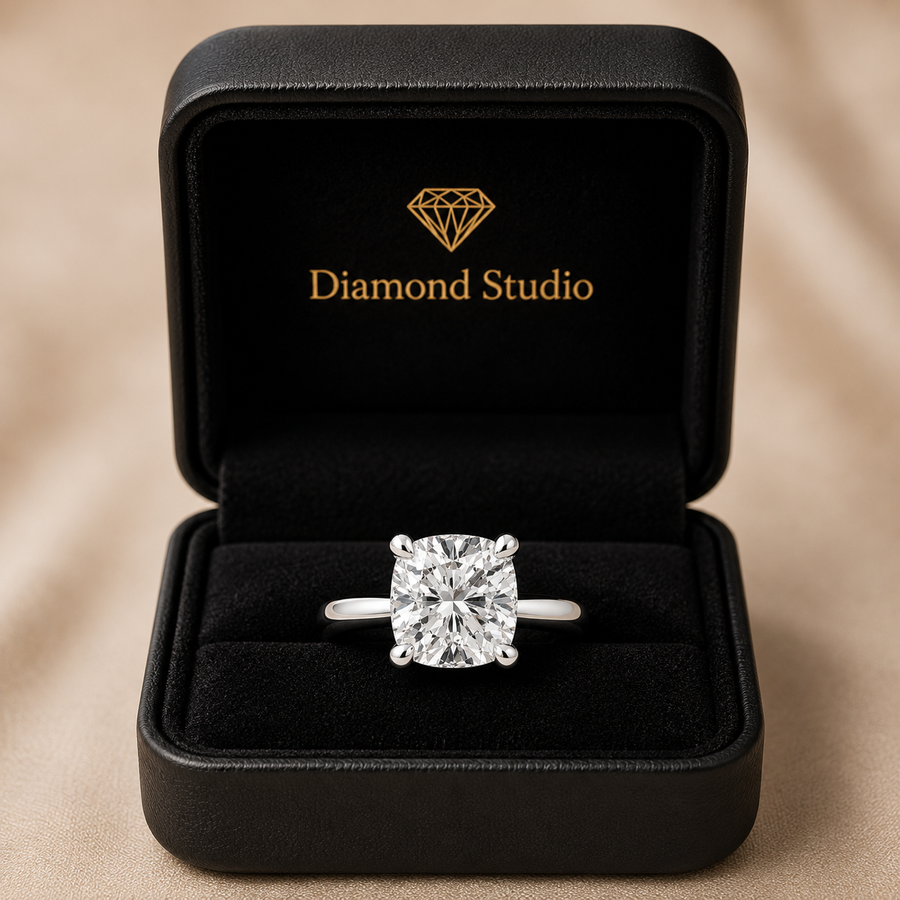 Juliana 3 Carat Cushion Cut Classic Solitaire Engagement Ring