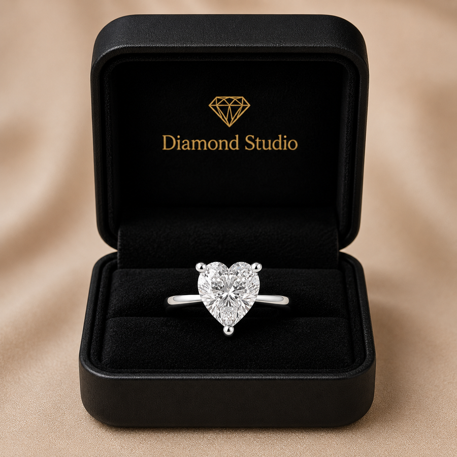 Juliana 2 Carat Heart Cut Classic Solitaire Engagement Ring