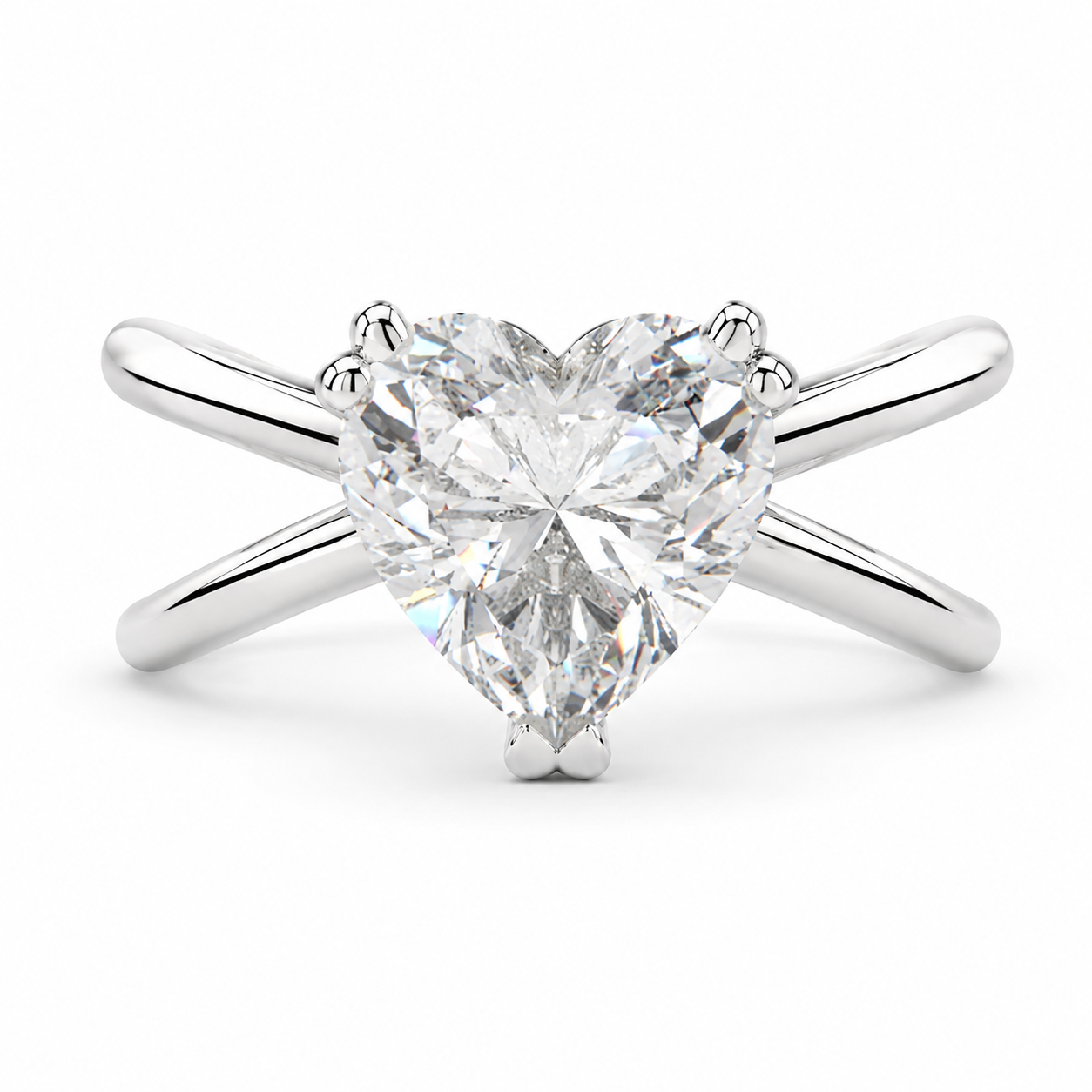 Tatiana 4 Carat Heart Cut Solitaire Split Shank Engagement Ring