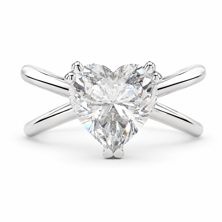 Tatiana 4 Carat Heart Cut Solitaire Split Shank Engagement Ring