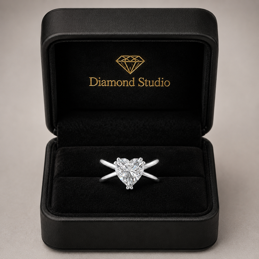 Tatiana 4 Carat Heart Cut Solitaire Split Shank Engagement Ring
