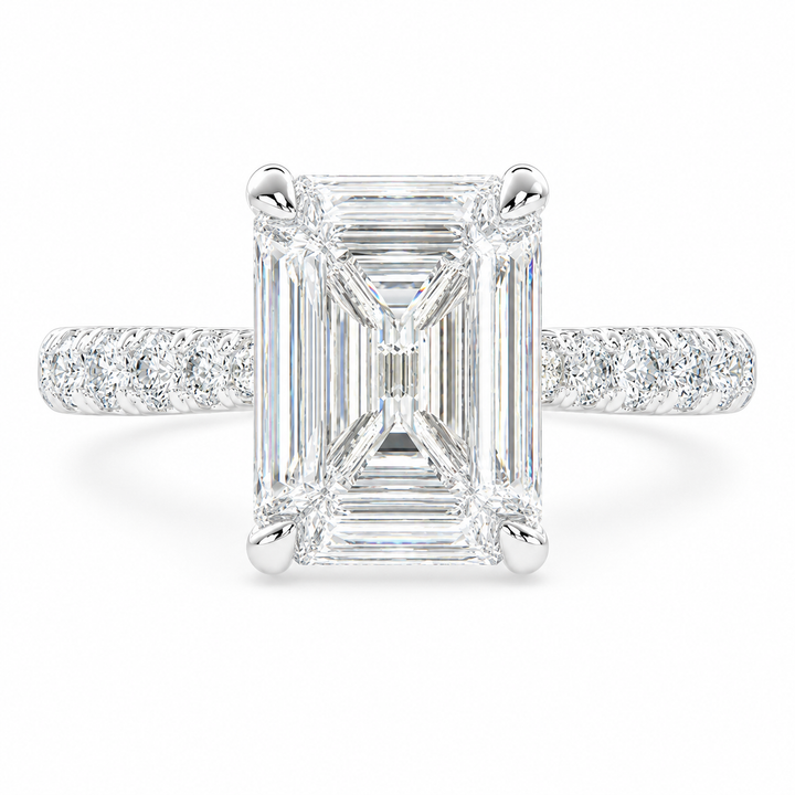 Ginevra 4.2 Carat Emerald Cut Tapered Engagement Ring
