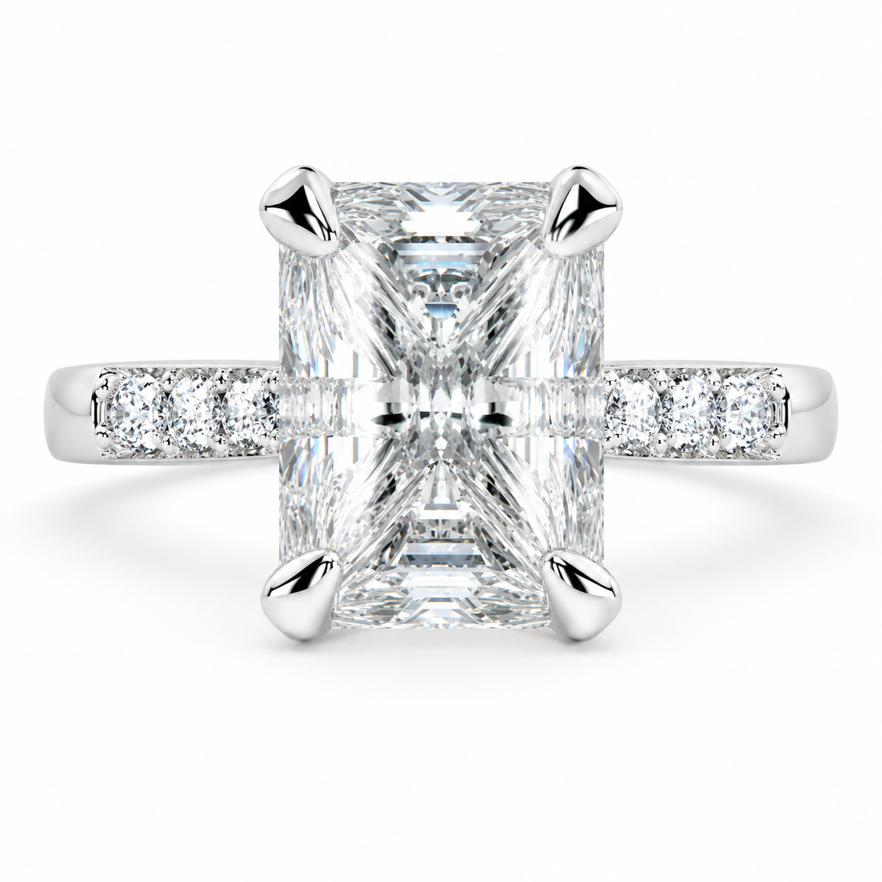 Federica 3.4 Carat Emerald Cut 4 Prong Engagement Ring
