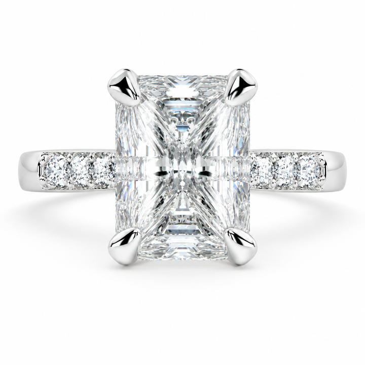Federica 3.4 Carat Emerald Cut 4 Prong Engagement Ring