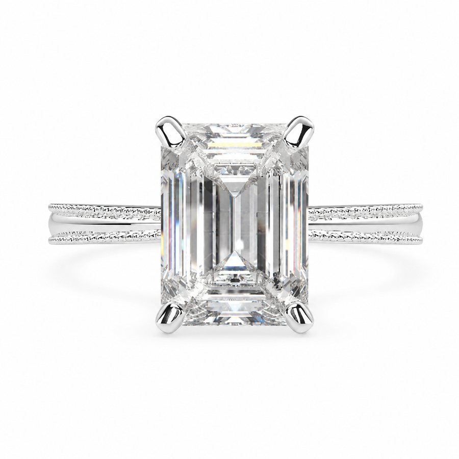 Camilla 4 Carat Emerald Cut Solitaire Engagement Ring