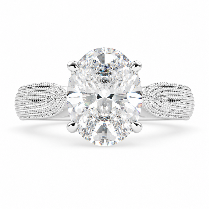  VS1 D Lab Grown Diamond Solitaire Oval Ring