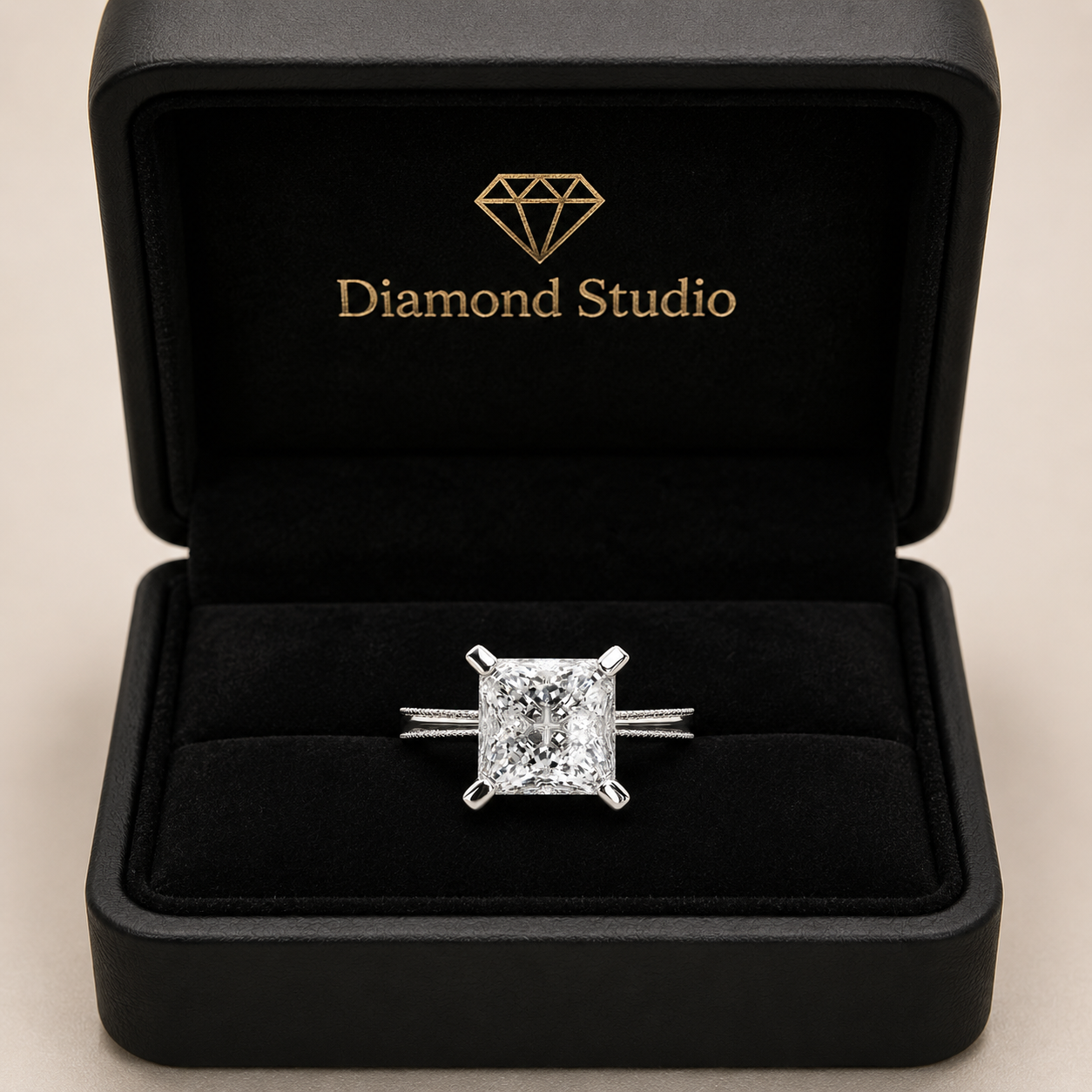 Camilla 1 Carat Princess Cut Solitaire Engagement Ring