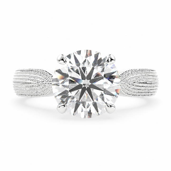 VS1 D Lab Grown Diamond Solitaire Round Ring