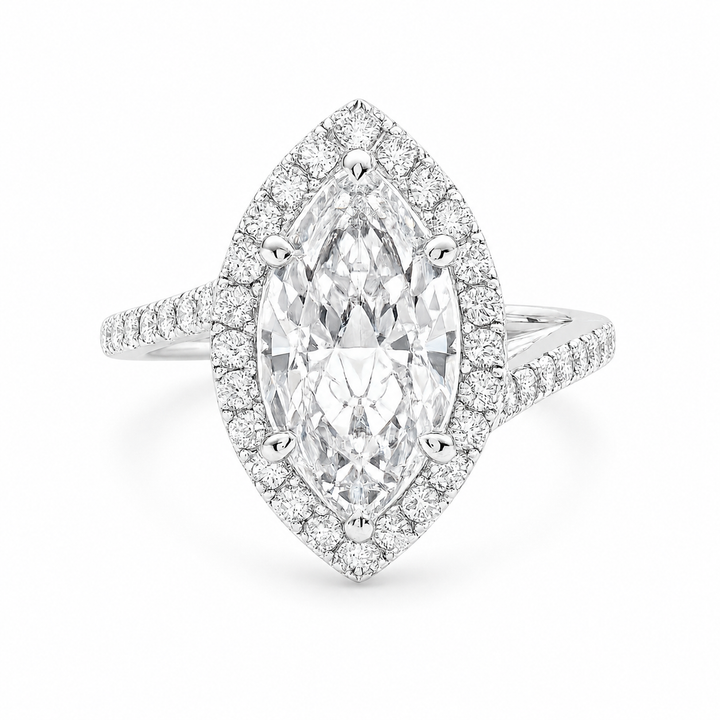 Valentina 2 Carat Emerald Cut Solitaire Tapered Milgrain Engagement Ring