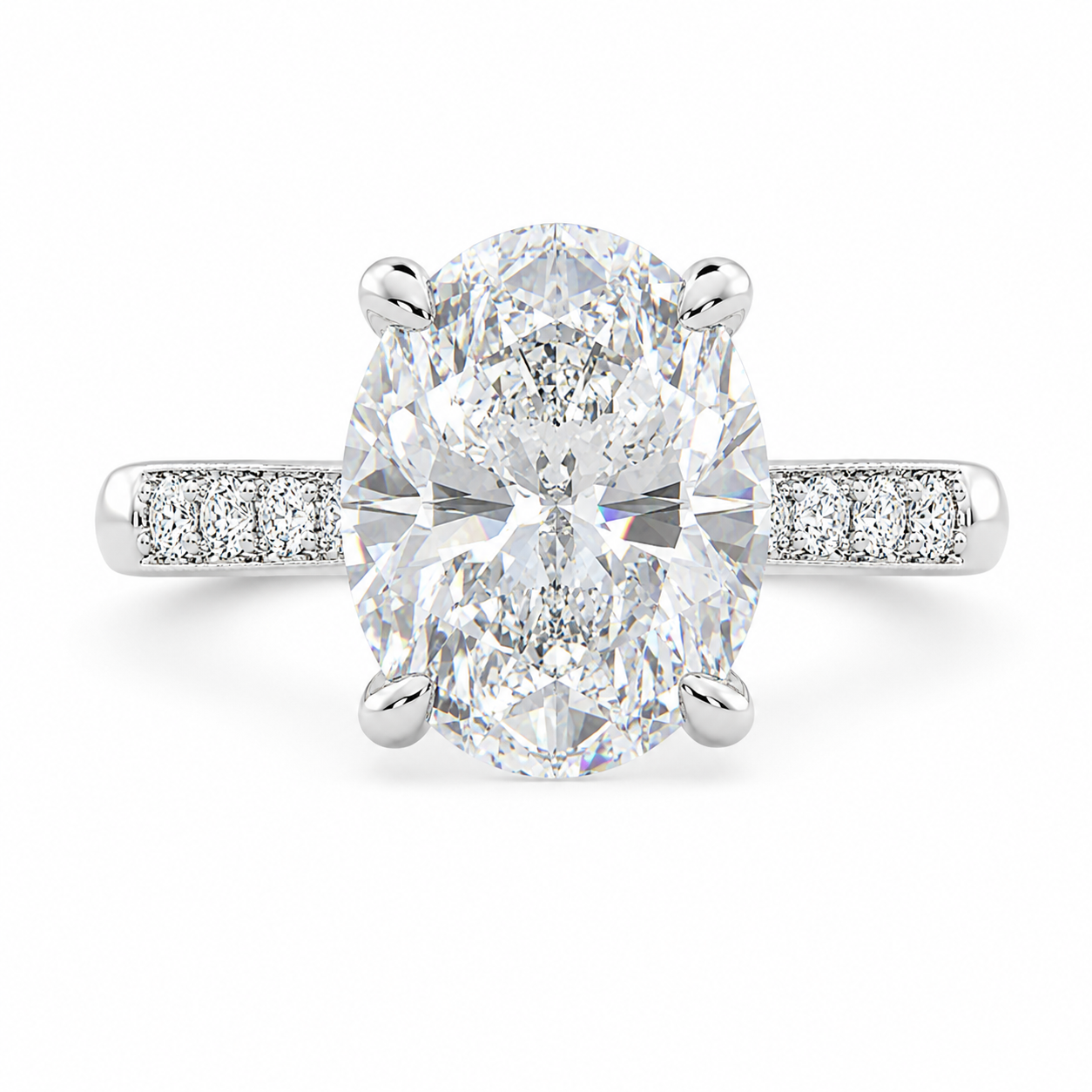 Federica 3.4 Carat Oval Cut 4 Prong Engagement Ring