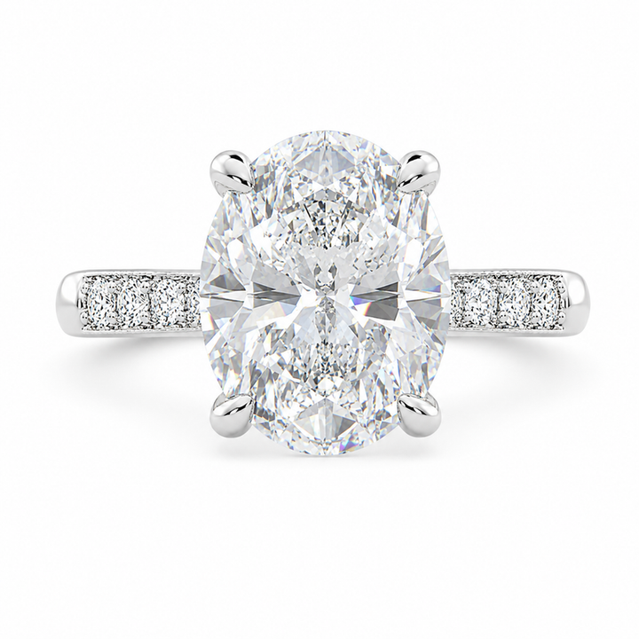 Federica 4.4 Carat Oval Cut 4 Prong Engagement Ring — product image