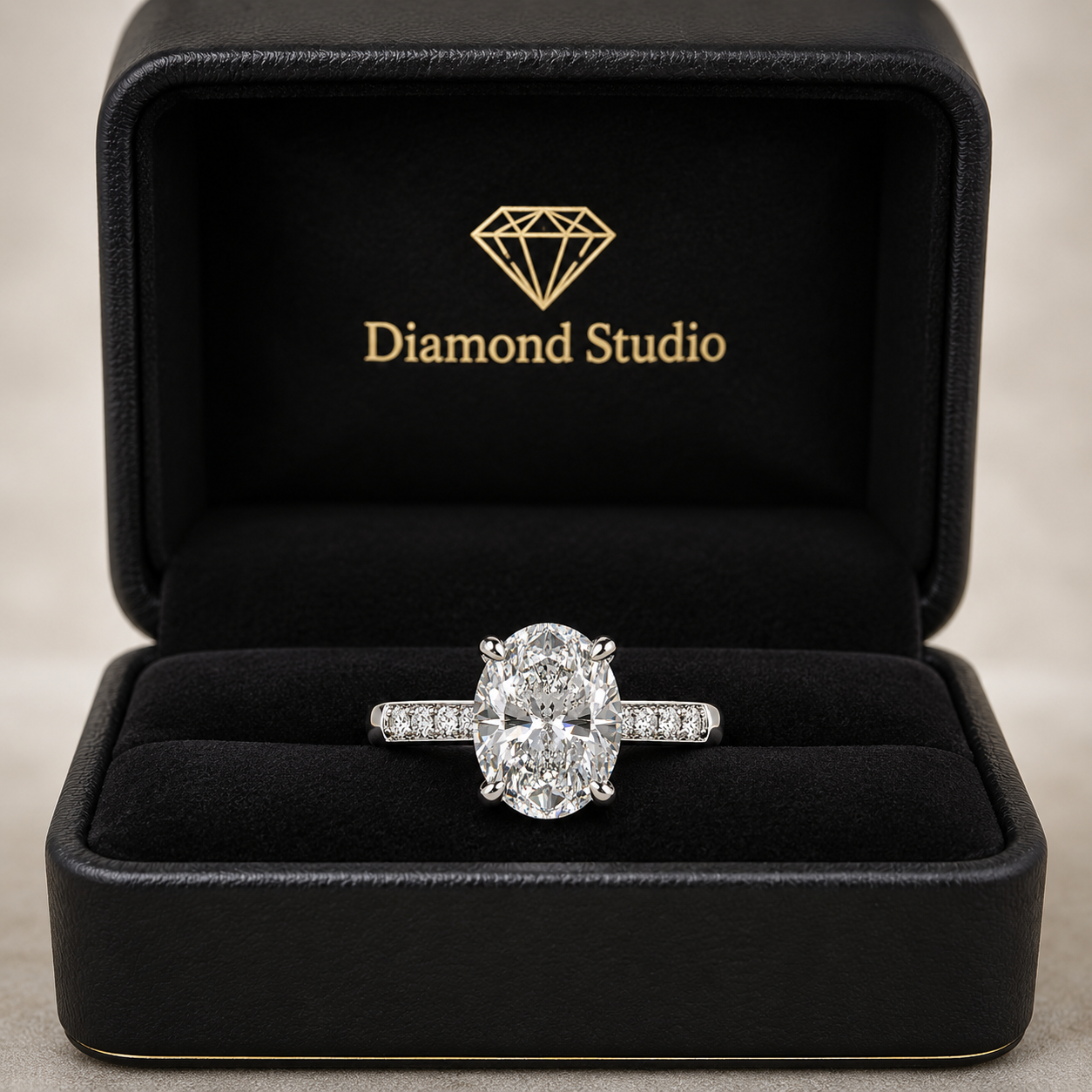 Federica 3.4 Carat Oval Cut 4 Prong Engagement Ring