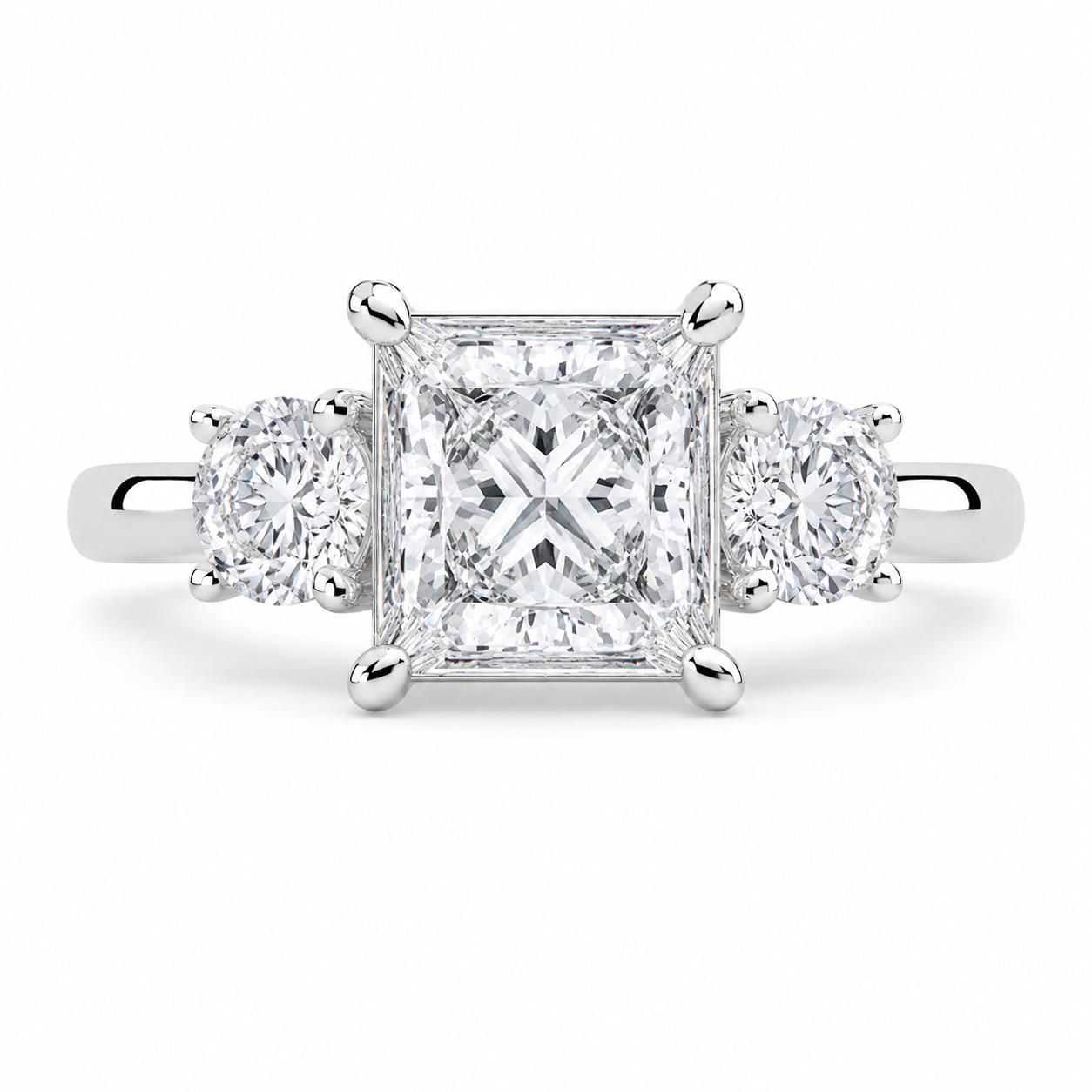 Hana 1.2 Carat Princess Cut 3 Stone Engagement Ring