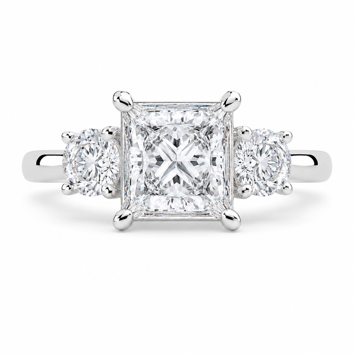 Hana 1.2 Carat Princess Cut 3 Stone Engagement Ring