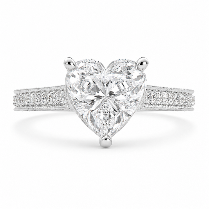 Martina 2.75 Carat Heart Cut Pave Engagement Ring