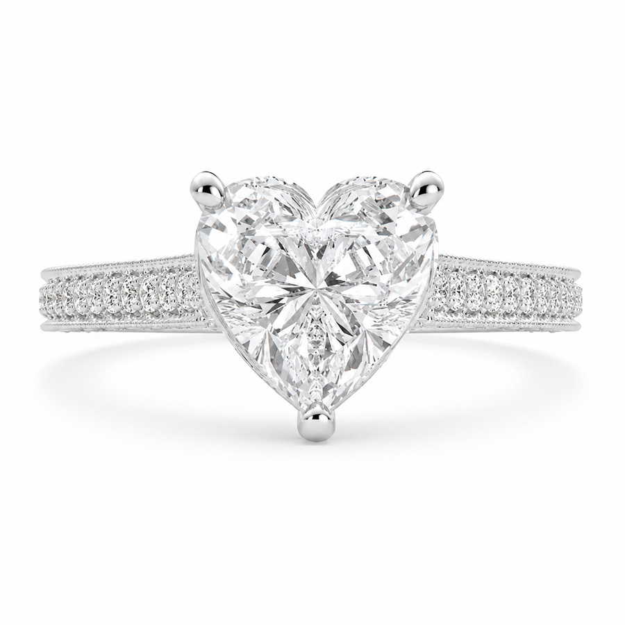 Martina 2.75 Carat Heart Cut Pave Engagement Ring